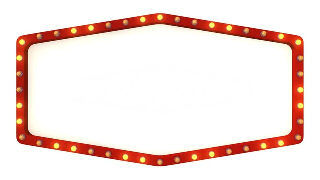 Frame and gold light polygon style on white background. 3d rendering
