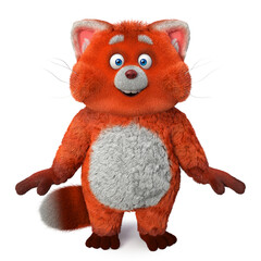 3d illustration funny ginger cat