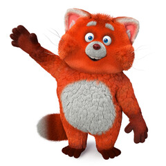 3d illustration funny ginger cat