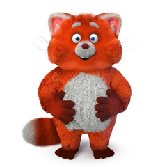 3d illustration funny ginger cat