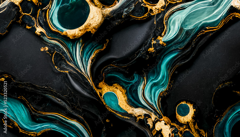 Wall mural Swirls of marble or the ripples of agate. Liquid marble texture. Fluid art. abstract waves skin wall luxurious art ideas.