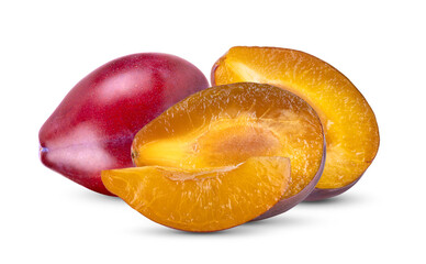 Prunes  fruit isolated on a white