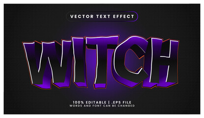 Obraz premium Witch halloween text effect editable zombie and horror text style
