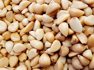 Pickled garlic in soy sauce and vinegar - Typical Korean Food