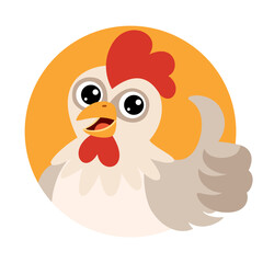 Cartoon Drawing Of A Chicken Character