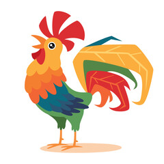 Cartoon Illustration Of A Rooster