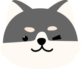 cute shiba inu dog cartoon element