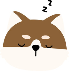 cute shiba inu dog cartoon element