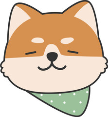 cute shiba inu dog cartoon element