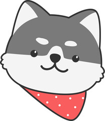 cute shiba inu dog cartoon element