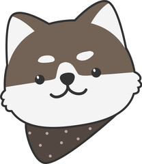 cute shiba inu dog cartoon element