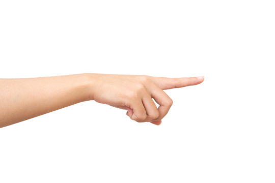 Woman hand pointing