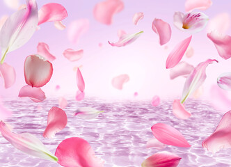 petals flower background for cosmetic product