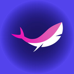 Shark pink logo mascot abstract vector