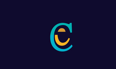 Fototapeta na wymiar Alphabet letters Initials Monogram logo CE, EC, C and E