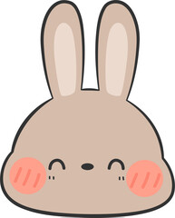 cute rabbit head cartoon element