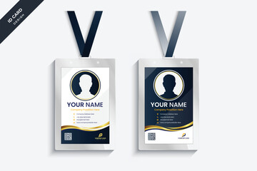 Eye-catching Luxury golden Student or employee ID Card Design vector eps