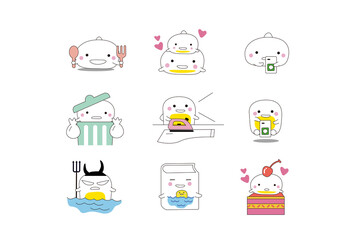 可愛いユニークなイルカくんの日常です。
シンプルなタッチでいろんな場面でご利用ください。