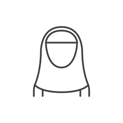 Women wearing hijab icon. Avatar icon in flat style. Muslim woman. Muslim Girl Avatar. Asian Traditional Hijab