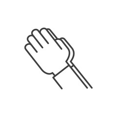Hands folded in prayer line icon. Editable stroke Outline hands folded in prayer vector icon for web design isolated on white background