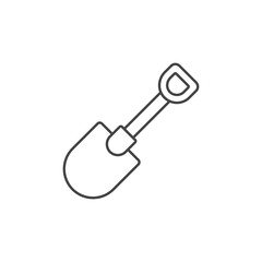 Shovel icon vector, line logo illustration, pictogram isolated on white