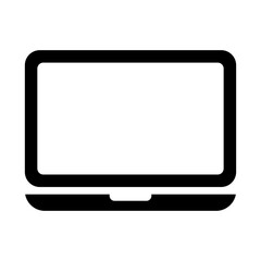 Laptop flat web icon, notebook computer technology symbol , blank display vector illustration