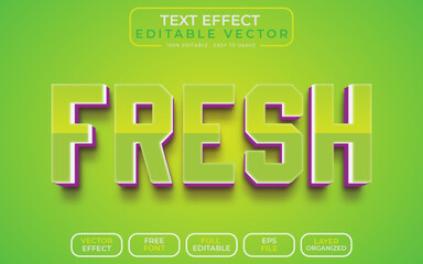 Fresh 3D Text Style Editable text effect EPS File
