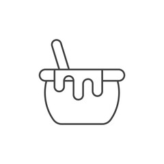 bowl with sweet honey. Fresh and natural product from apiary farm. Honey bowl icon, flat style