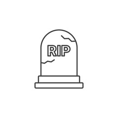 Funeral Gravestone Icon Vector Template Illustration. tombstone line icon. linear style sign for mobile concept and web design.