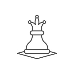 Icon black sign chess piece queen. Vector illustration eps 10