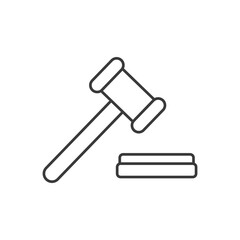 Judge gavel flat vector icon, Gavel law hammer icon logo design. vector illustration