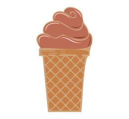 Ice cream illustration. Cute colorful ice cream cartoon illustration