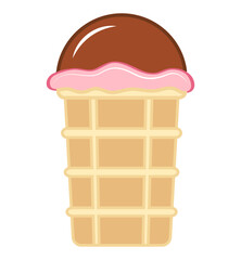 Ice cream illustration. Cute colorful ice cream cartoon illustration