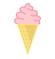 Ice cream illustration. Cute colorful ice cream cartoon illustration
