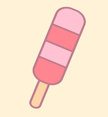 Ice cream illustration. Cute colorful ice cream cartoon illustration
