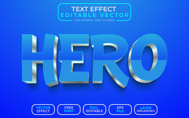 Hero 3D Text Style Editable text effect EPS File