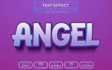 Angel 3D Text Style Editable text effect EPS File