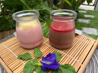 Strawberry cheesecake and chocolate raspberry pana cotta