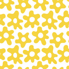 Abstract floral seamless pattern. Yellow flowers. Vector illustration. Simple background