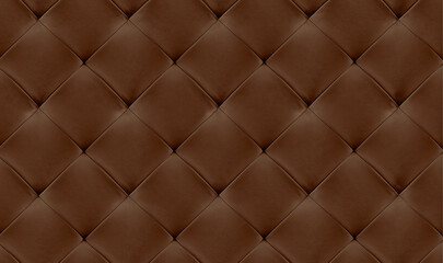 Brown natual leather background for the wall in the room. Interior design, headboards made of...