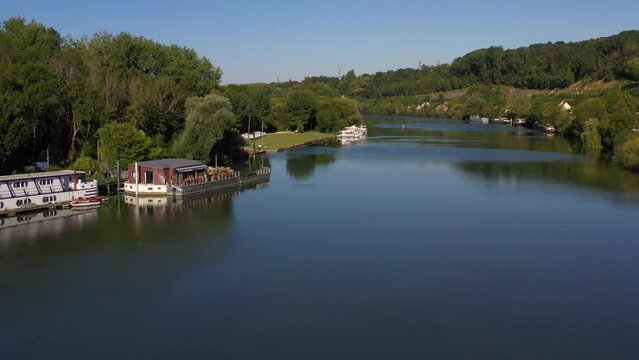 aerial view on Vernou La Celle sur Seine