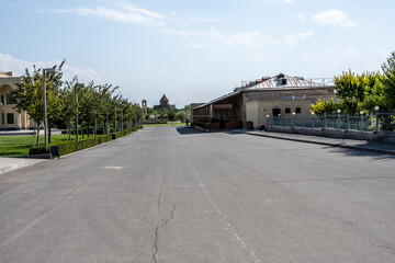 fragments of architecture and objects on the territory of the Catholicos in Armenia