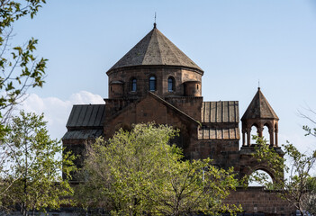 Fototapeta premium landscape with views of ancient stone buildings and temples on a summer day in Armenia