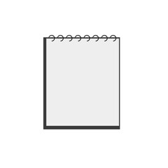 Notepad on a spring with a blank sheet and space for text on a white background. Concept for business or school.