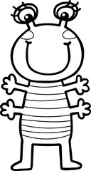 Striped girl monster, Halloween clipart