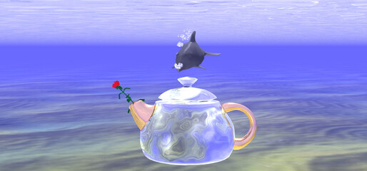 Mysterious  glass teapot