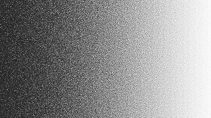 Black Noise Stipple Dots Halftone Gradient Vector Distressed Textured Background. Hand Drawn Dotwork Abstract Grungy Grainy Texture. Pointillism Art Abstraction Dotted Graphic Grunge Illustration