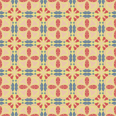 Floral Seamless Pattern Background Garden Nature Damask Aboriginal Ornament Art