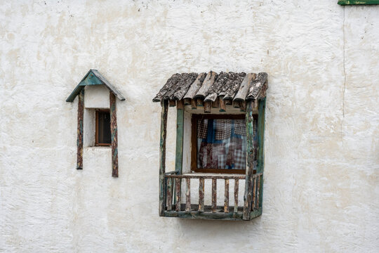 rural landscape with household items of an Armenian village on a summer day near Lake Sevan