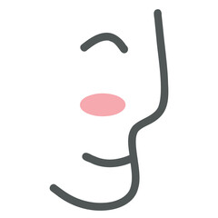 Abstract Women Face Line Art